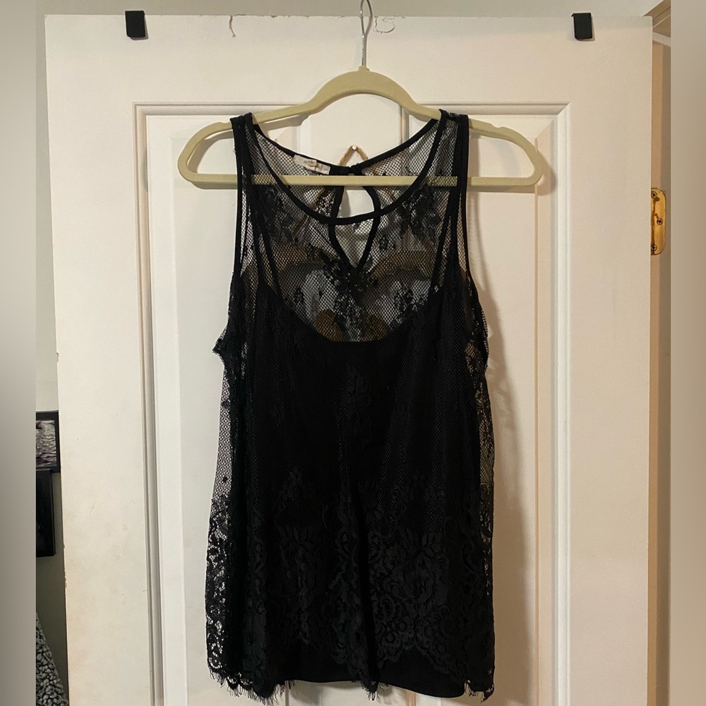Black lace tank